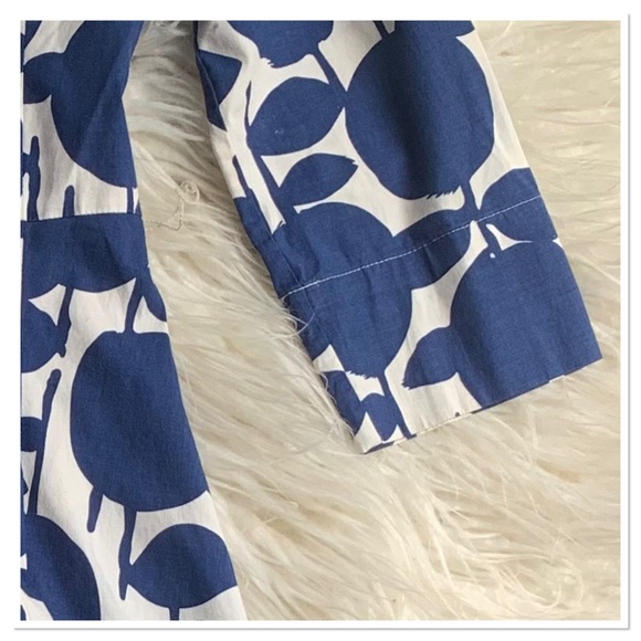 Boden Button Riviera Shirt Dress Blue Off White Size 4 - Picture 9 of 13